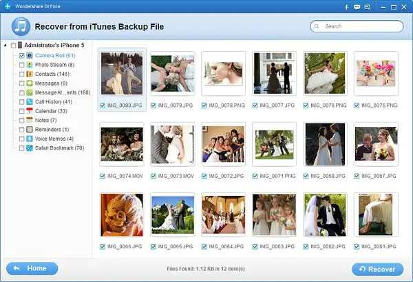 iTunes backup file