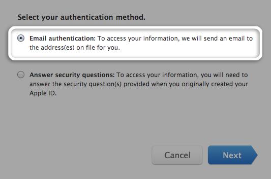 Select Authentication Method