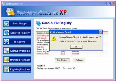 scan and fix registry