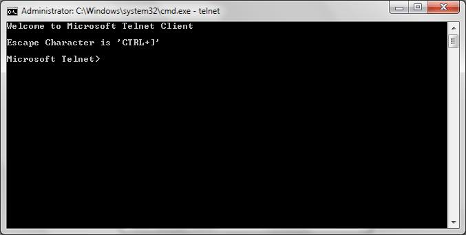 Test telnet command