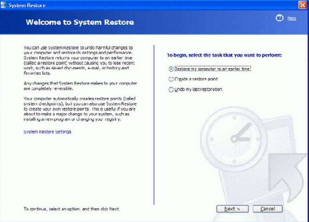 Welcome to System Restore