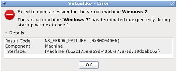 virtual machine error