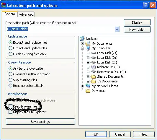 Extracting Damaged rar file