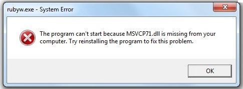 Rubyw.exe – System Error