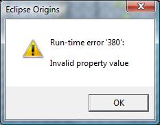 Runtime Error 380: Invalid Property Value