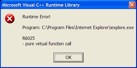 visual c++ runtime error in XP