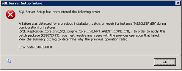 SQL Server failure