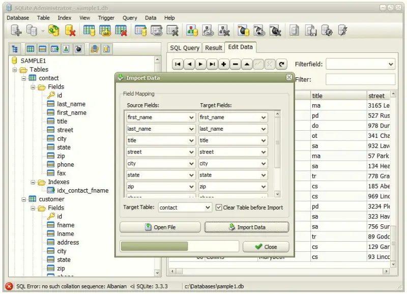 SQLite Administator