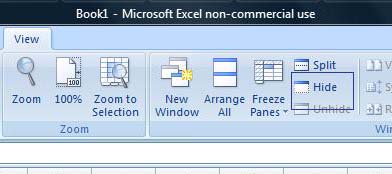 hide excel workbook