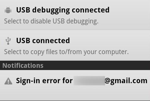 usb dibugging connected