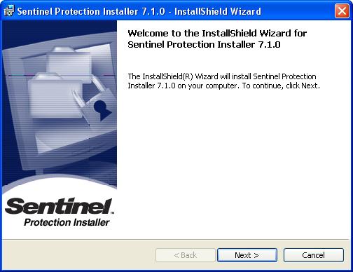 InstallShield Wizard for Sentinel Protection Installer 7.1.0