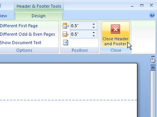 Close Header Footer Tools