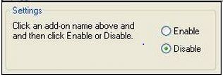 Enable or Disable add-ons