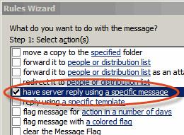 Microsoft Outlook Rules Wizard