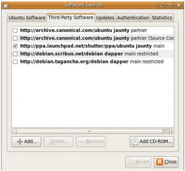 Third-Party Software tab