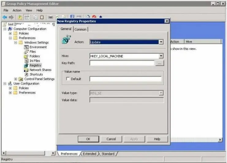 Group Policy Management editor-new registry properties