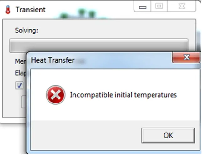 Heat Transfer Incompatible initial temperatures