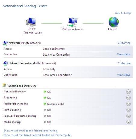 Network and Sharing Center