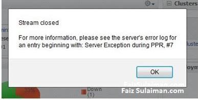 Business Intelligence -> core application>Oracle Enterprise Manager Fusion Middleware Control>stream closed