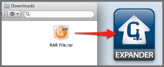 Download and install Stuffit Expander from App store 