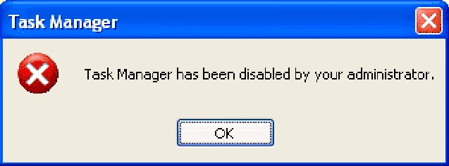 Administrator disabled the task manager