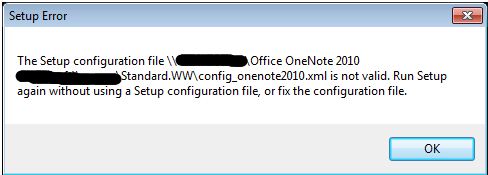 microsoft one note setup error