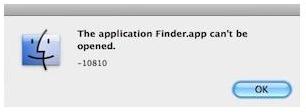 The application Finder.app can’t be opened