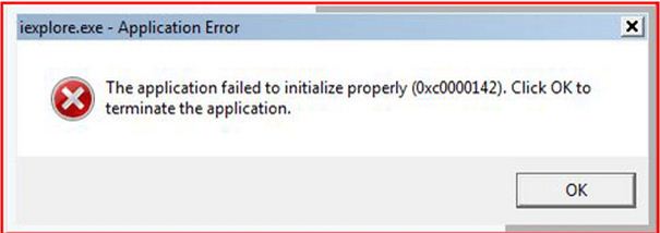 Failed to initialize properly 0xc0000142