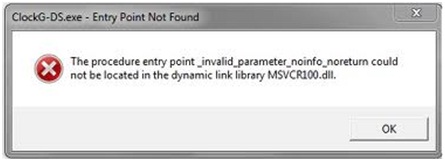 ClockG-DS.exe – Entry Point Not Found