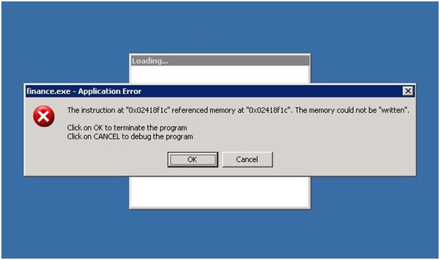 Finance.exe – Application error