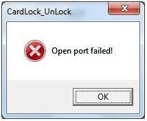 cardLock_UnLock Open port failed!
