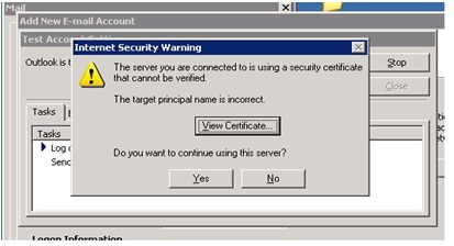 Internet Security Warning