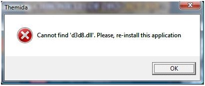 Cannot find ‘d3d8.dll’. Please, re-install this application