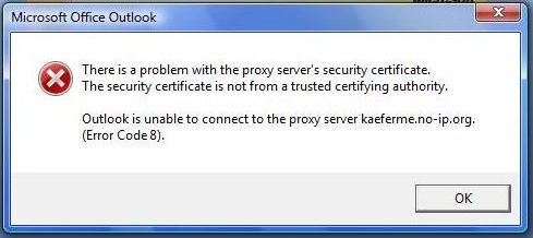 There is a problem with the proxy server’s security certificate