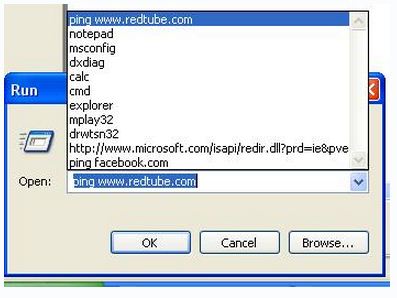 run command on my start menu running Window XP professional