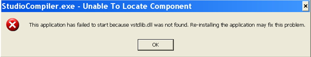 This application has failed to start because vstdlib.dll was not found. 