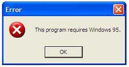 Error This program requires Windows 95