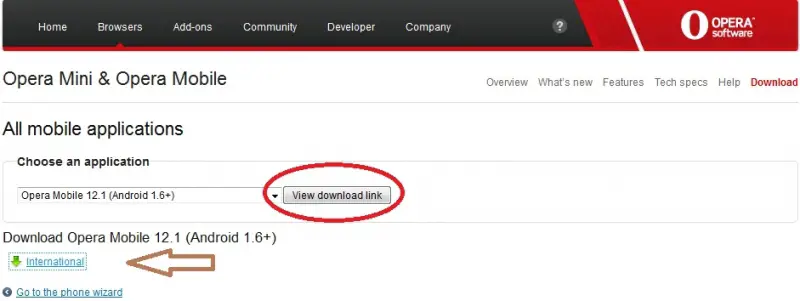 To download Opera Mini 12 Jar, 
