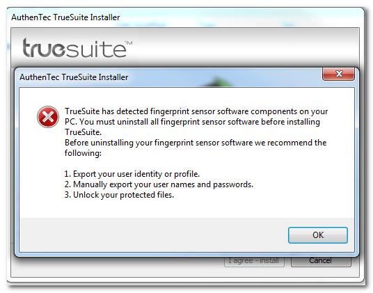 AuthenTec TrueSuite Installer