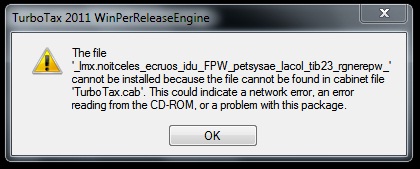 TurboTax 2011 WinPerReleaseEngine