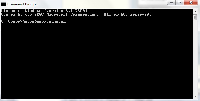 Type "sfc /scannow" into the command prompt