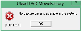 No capture driver is available in the system
