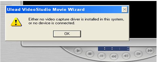 Ulead Video Studio movie-video capture driver error