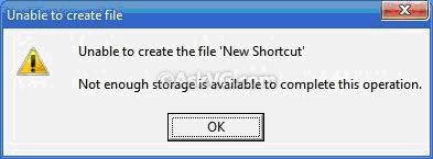 Not enough storage is available to complete this operation