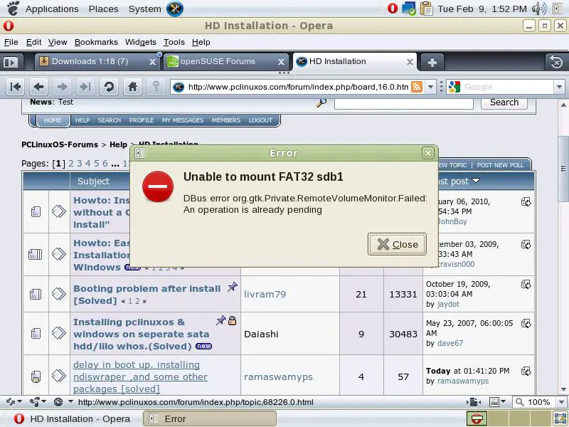 unable to mount FAT32 sdb1 error in linux