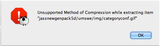 Unsupported Method of Compression while extracting item - “jassnewgenpack5d/umswe/img/categoryconf.gif”