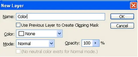 Photoshop new layer color