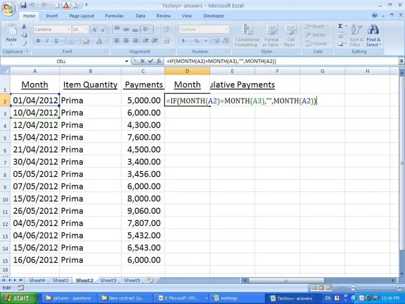 MS Excel Function