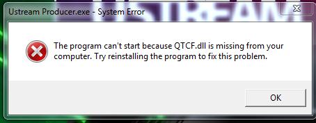 qtcf.dll is missing windows 7
