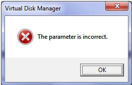 windows 7 change drive letter parameter is incorrect